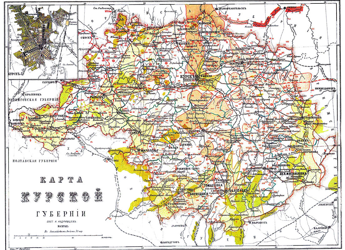 Карта курской области до 1917 года