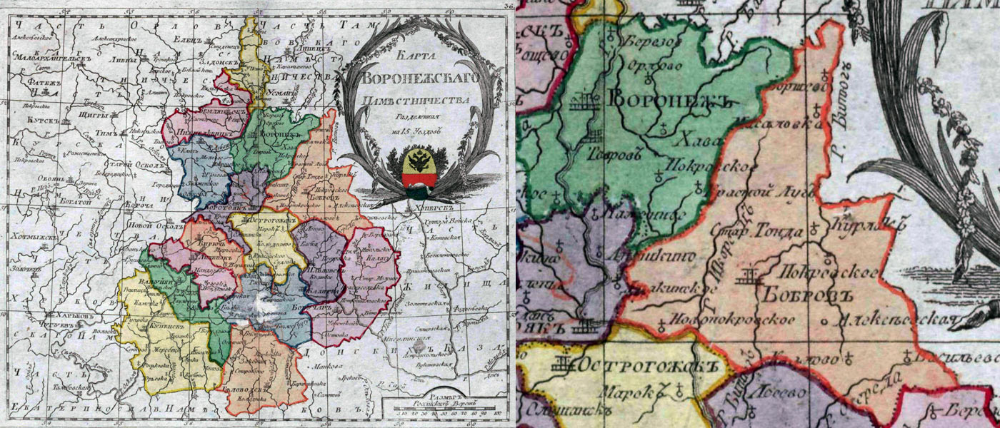 Карта бобровского уезда воронежской губернии