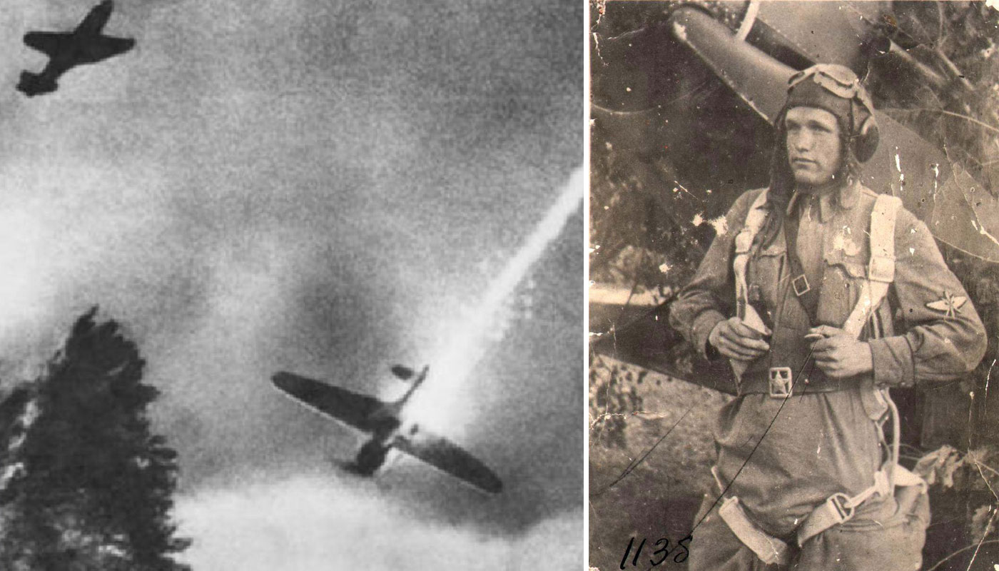 Первый в истории ночной таран совершил. Первый воздушный Таран Великой Отечественной войны. Воздушный Таран 1941 г август. Таран самолетов ВОВ. Воздушный Таран фото.