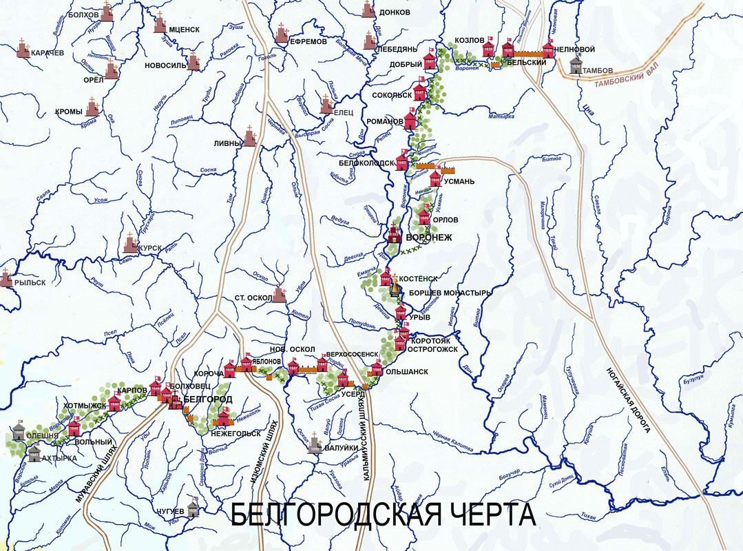 Засечная черта белгород карта