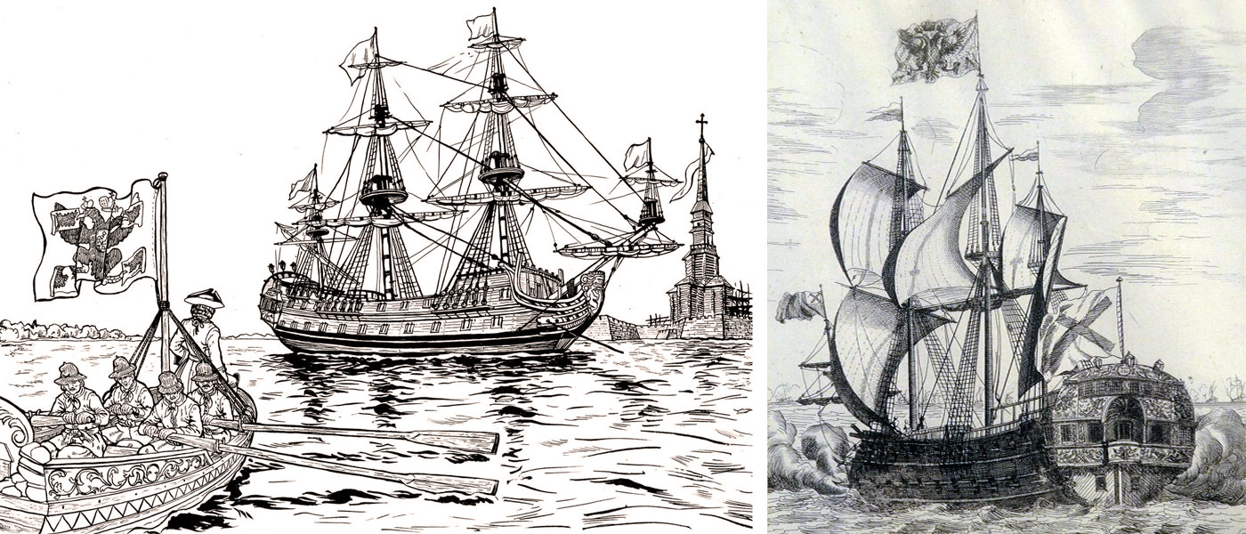 Корабль Полтава Петра 1 1712